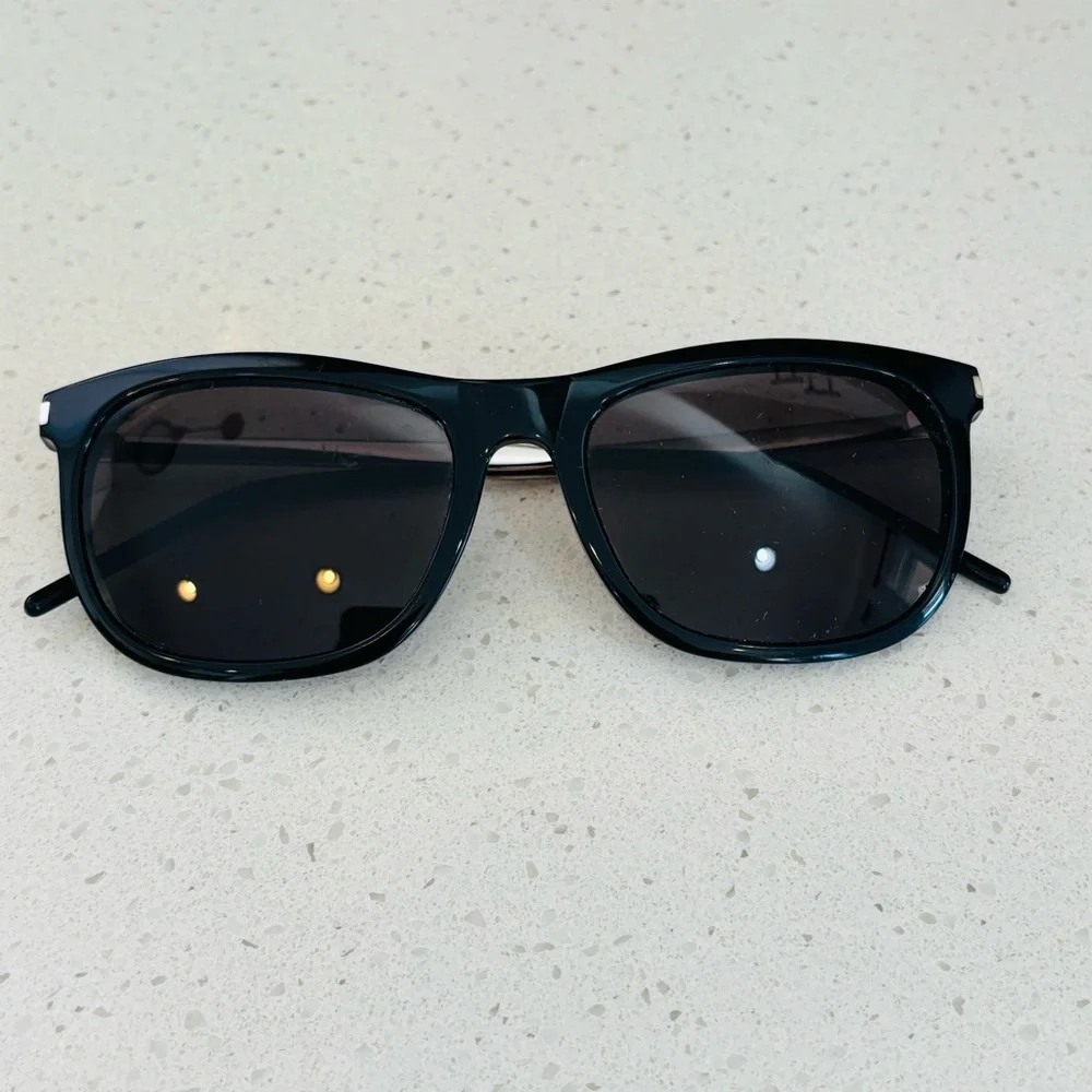 Saint Laurent SL 509-001 Black and Silver Sunglasses Women’s Sporty Designer Lux